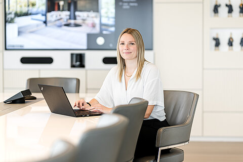 Our instructor in a meeting