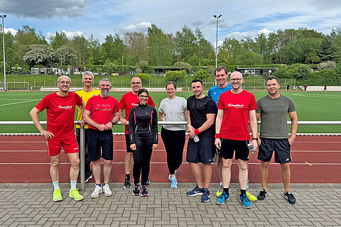 Unsere Mitarbeitenden beim Lauftraining.