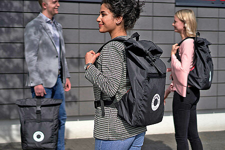 Courier backpacks from the CoroUpcycling program