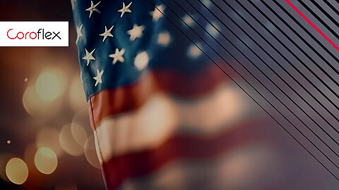 Banner for the announcement of the trade show and Coroflex logo