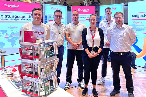 Six-person HR team from the Coroplast Group at a job fai in Wuppertal