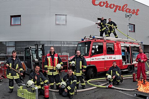 Team of the Coroplast company fire department