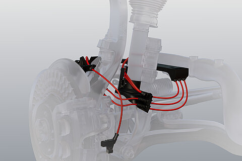 Schemagrafik einer Wewire Radhausverkabelung