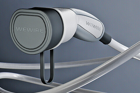 The fully assembled, ready-for-use WeWire charging cable 