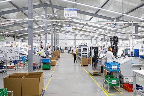 Production hall at the WeWire plant in Molova