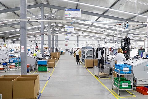 Produktionshalle im WeWire Werk Molawien 