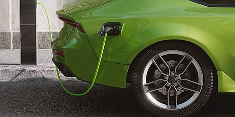 Individual charging cables - jacket colors that match the vehicle in green