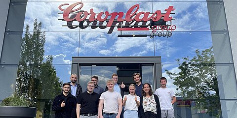 New Trainees of the Coroplast Group in front of the Headquarters in Wuppertal
