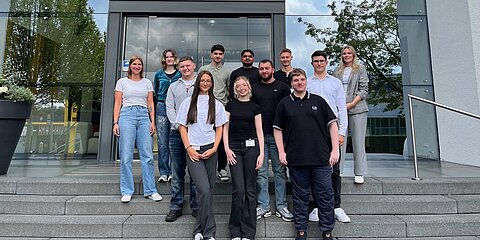 New Trainees of the Coroplast Group in front of the Headquarters in Wuppertal