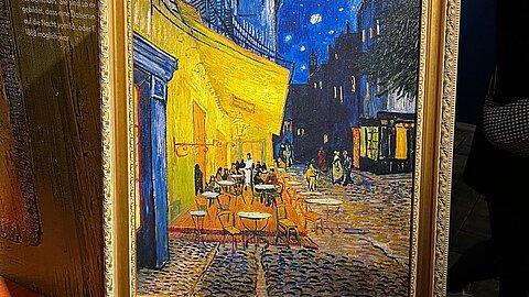 Projection of Vincent van Gogh’s Café Terrace at Night at the Visiodrom in the Wuppertal Gasometer